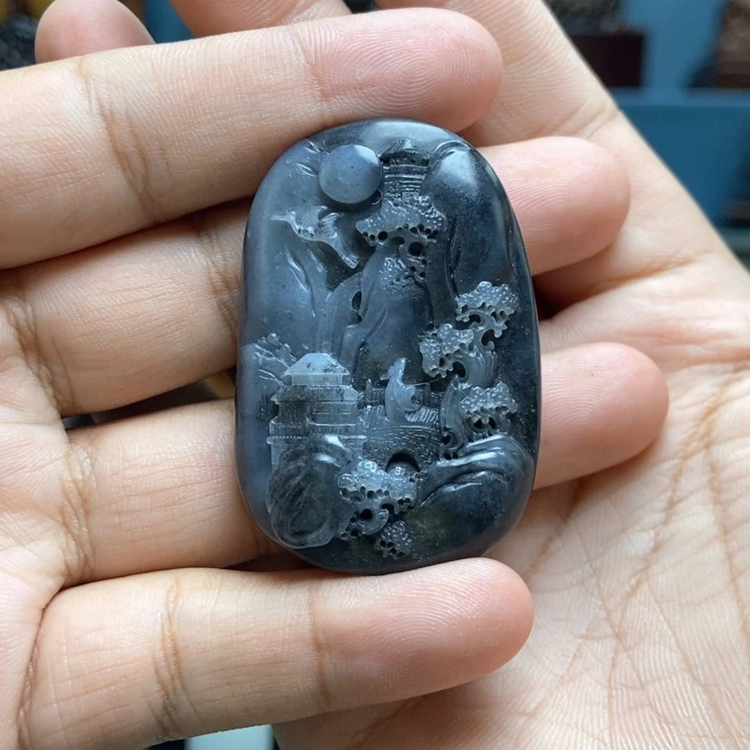 和田玉未镶嵌挂件