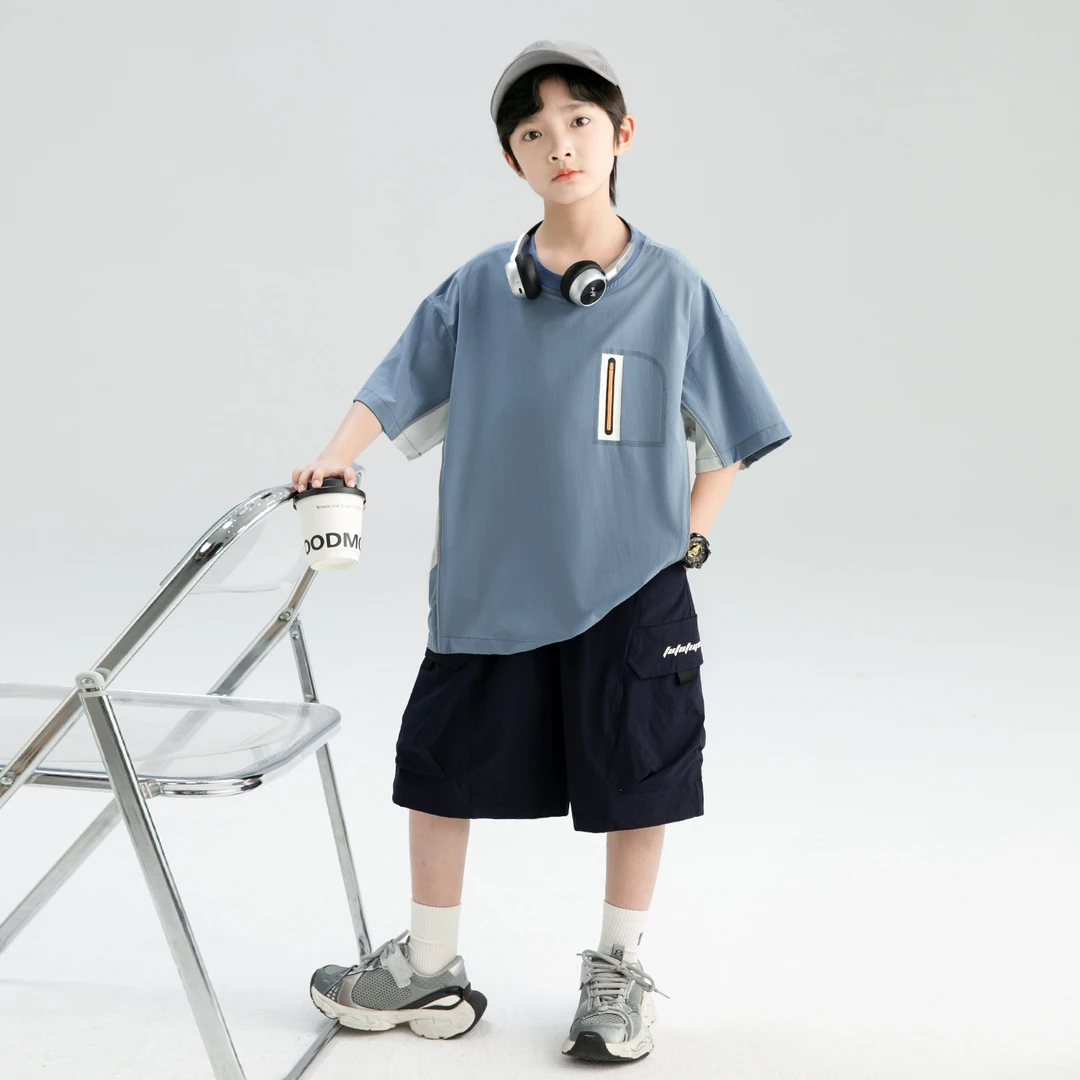男童夏装套装2025新款儿童中大童夏季短袖男孩夏款薄款两件套洋气