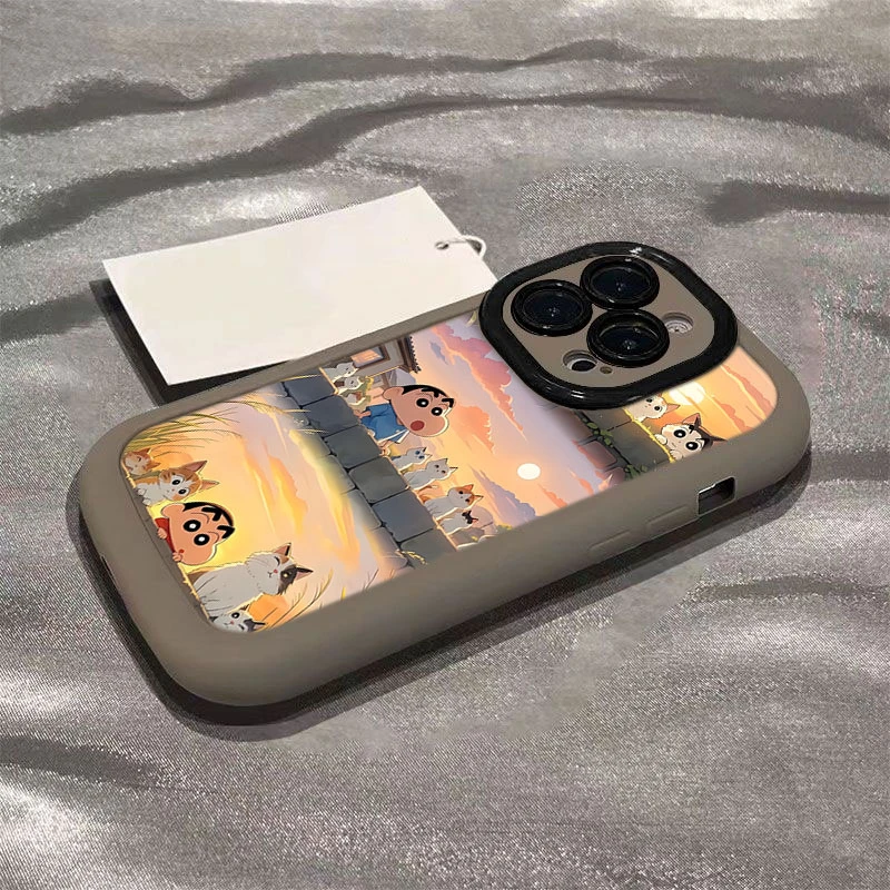 夕阳小新用适用iphone17苹果16promax1514手机壳泡芙131211全包软