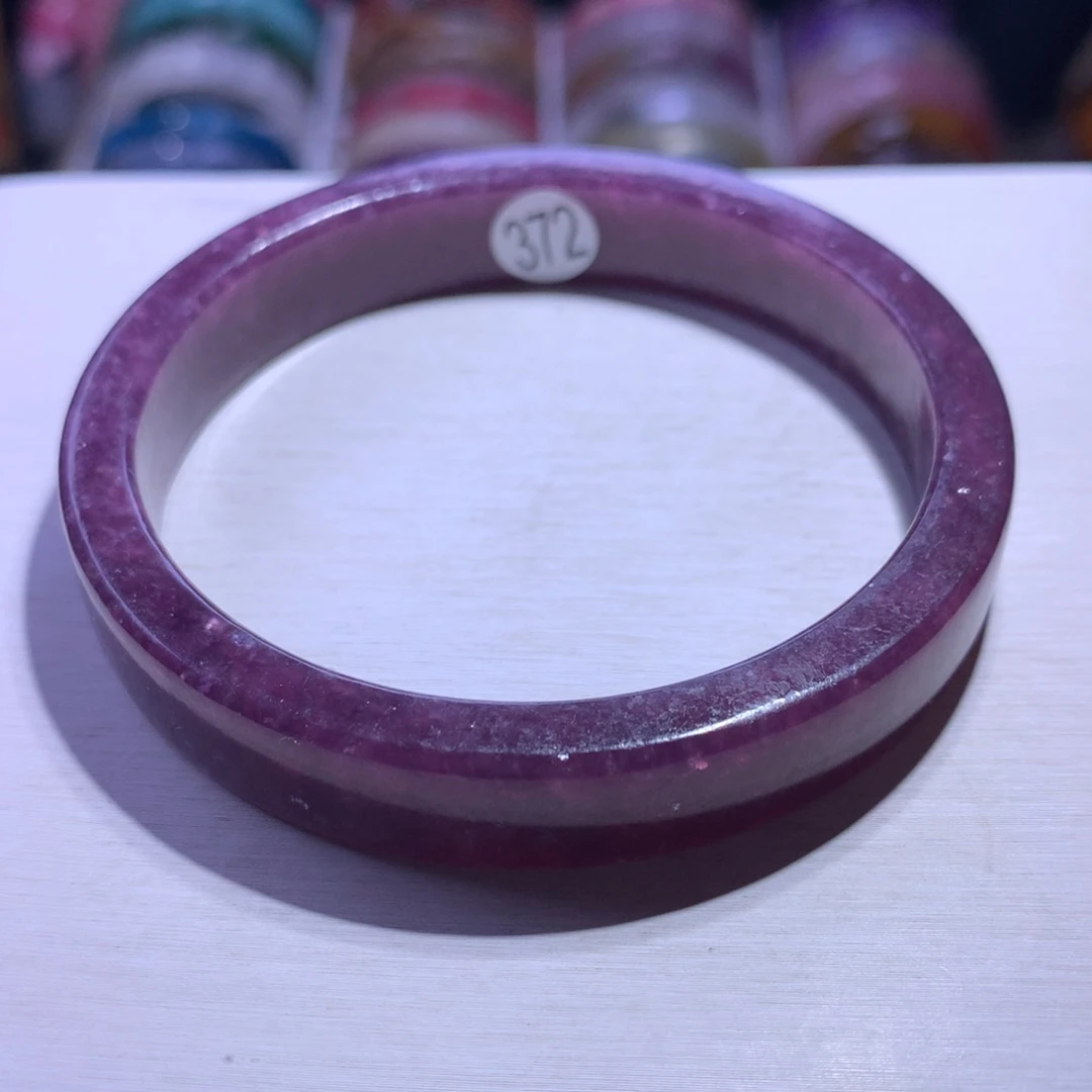 银S925镶嵌水晶手镯紫锂云母62.1圈372