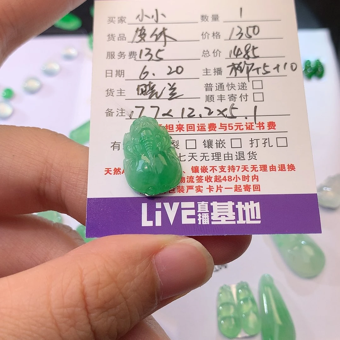 【闪购商品】翡翠未镶嵌颈饰小*翠貔貅1485