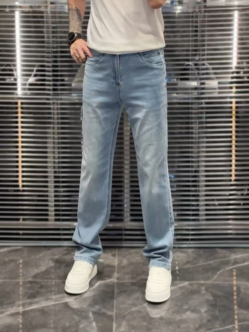 6151欧货夏季轻奢百搭弹力小直筒男士牛仔裤