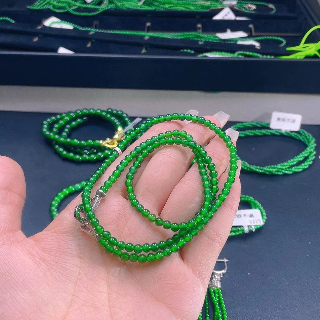 翡翠未镶嵌颈饰J*Z天然A货翡翠卡4