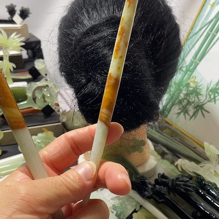 蛇纹石玉合金发饰