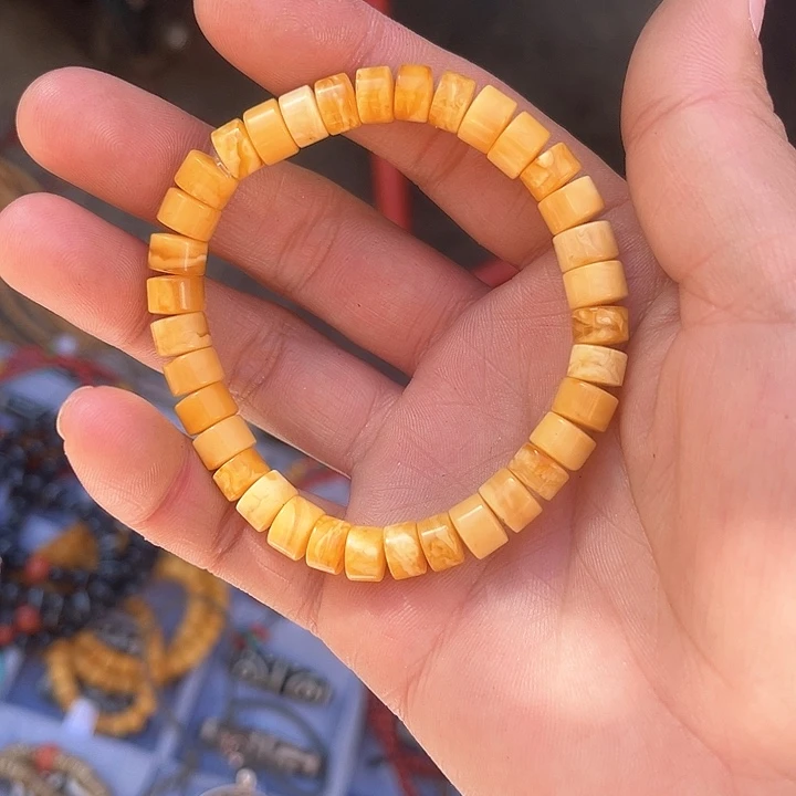 蜜蜡手链未镶嵌藏地朵朵蜜蜡单圈