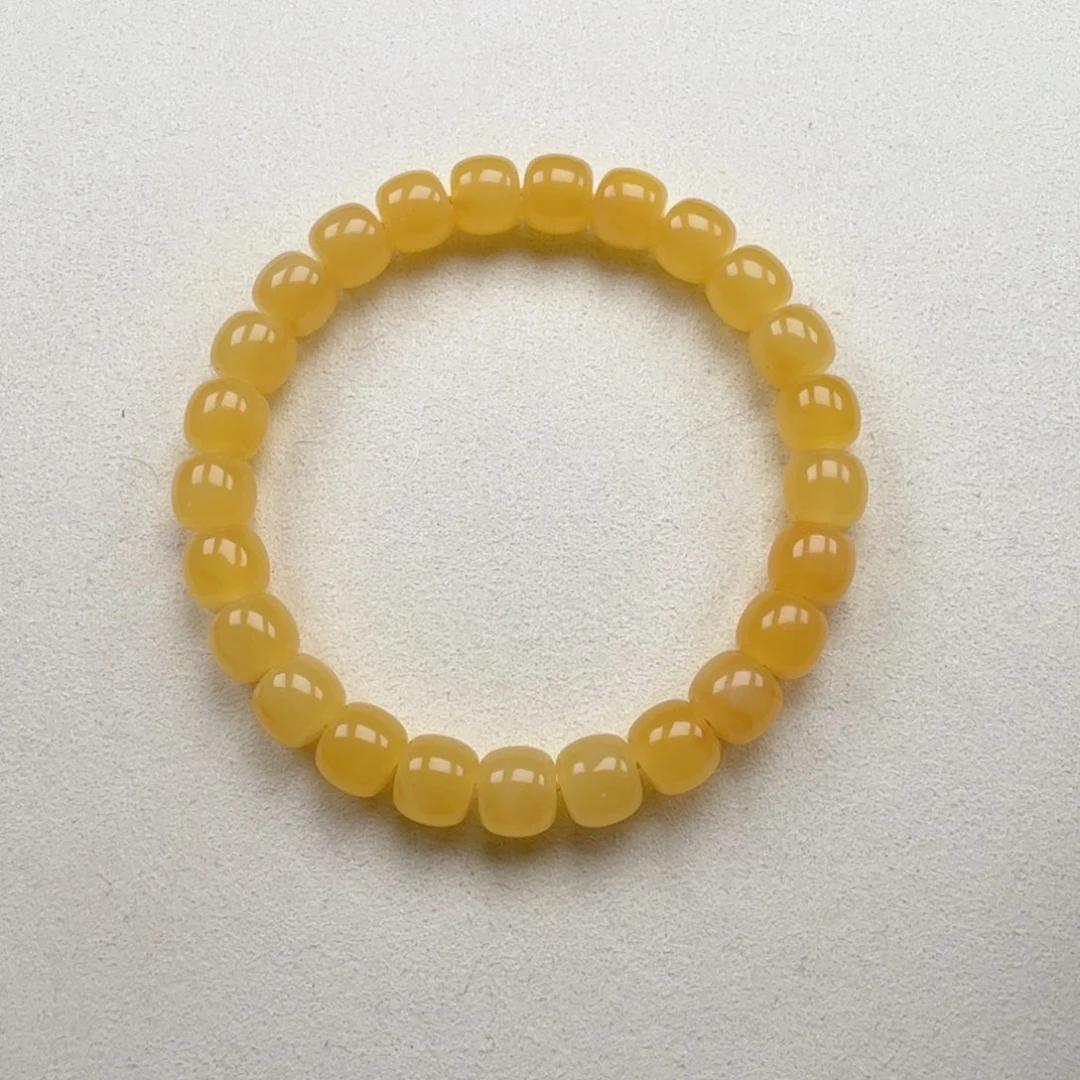 手串蜜蜡未镶嵌8+焦皮料鸡油红精工老型手串