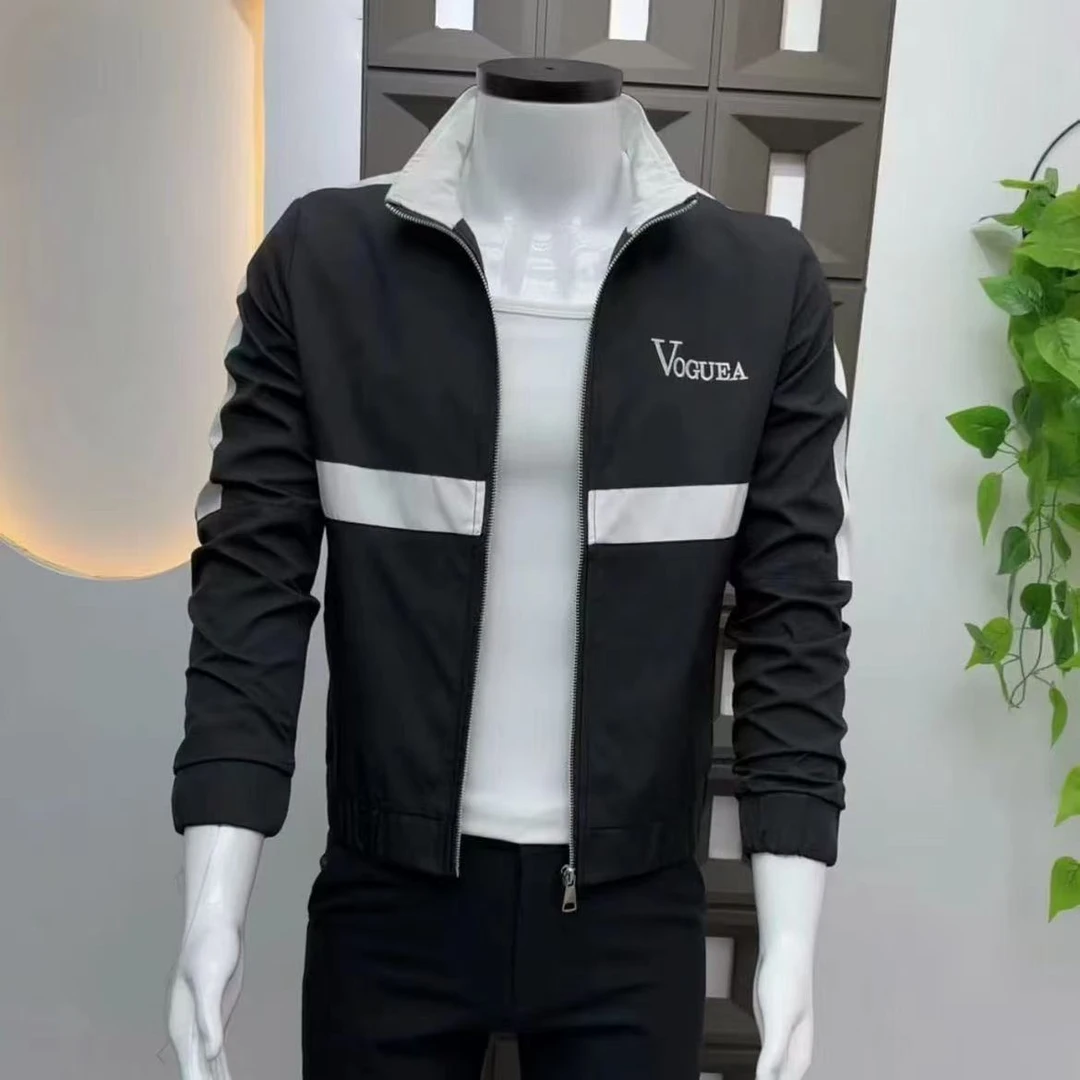 201新款休闲立领夹克男装上衣韩版男士时尚春季修身潮流外套百搭