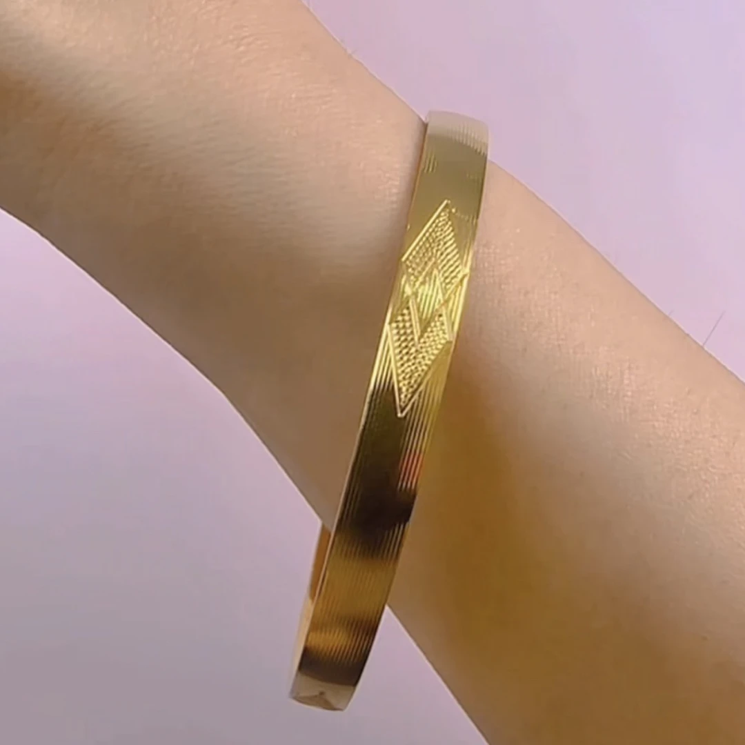 足银手镯 【菱形纹】经典百搭国风款