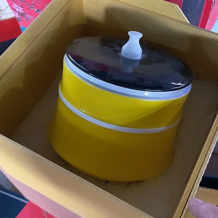 瓷片陶瓷茶叶罐密封罐家用摆件