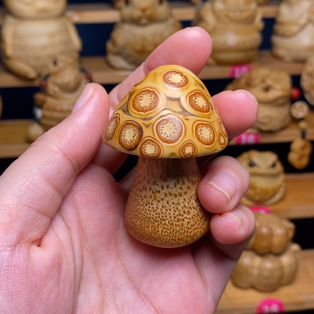 竹蘑菇竹雕手把件