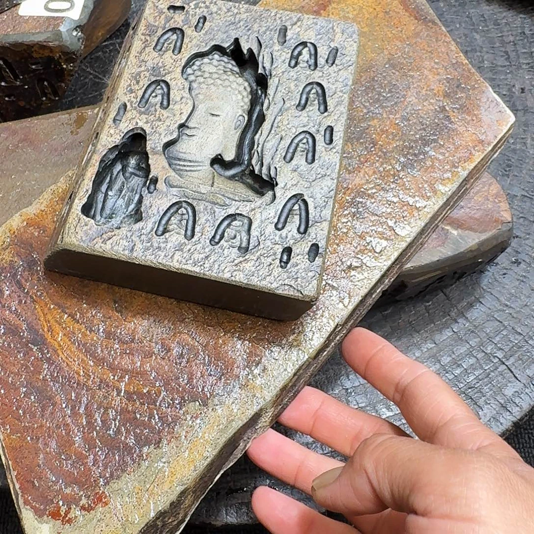 洛***栖歙砚石刻干泡茶盘