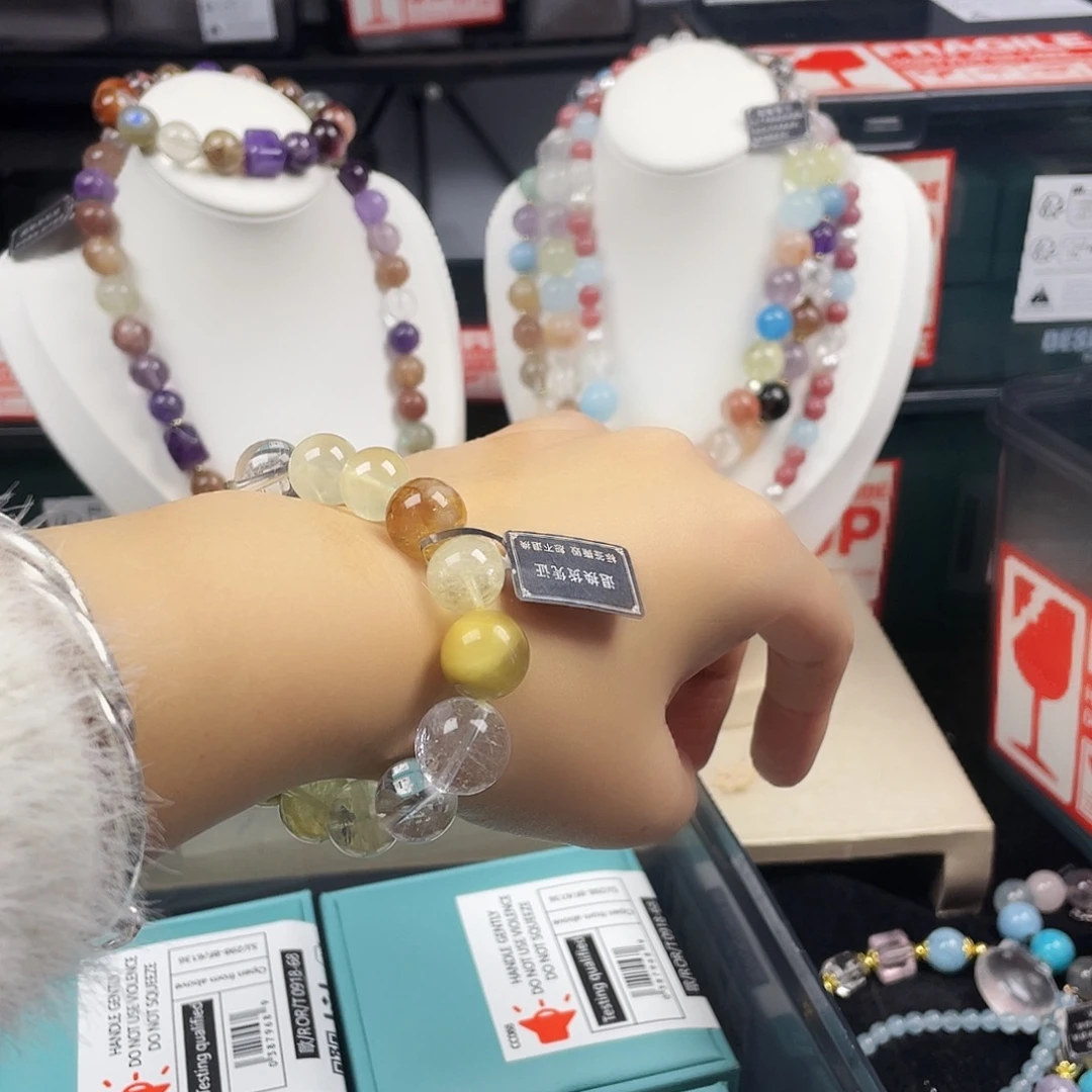 烟晶手链银S925镶嵌