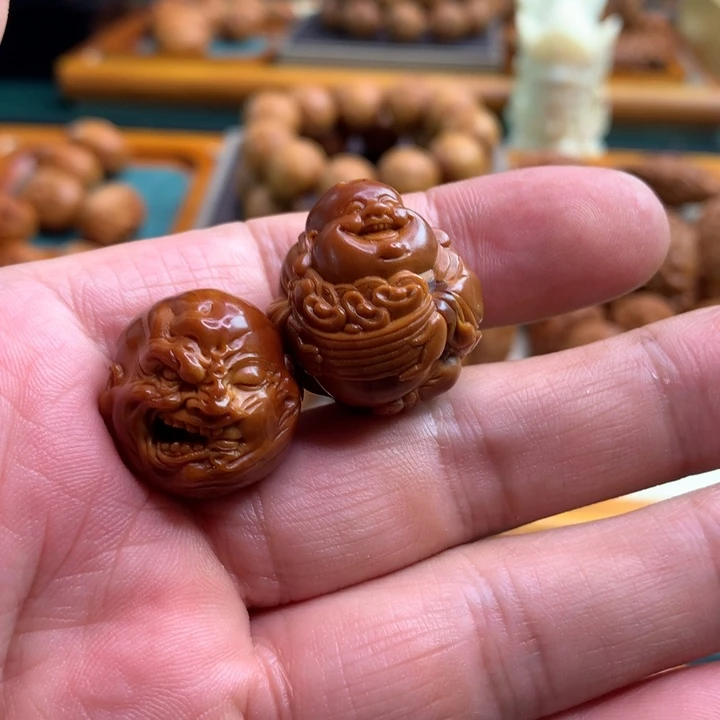 橄榄核手串/手链橄榄核雕，单籽一对