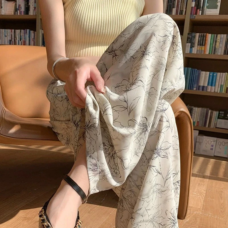 【粉丝现货】时尚国风爆款棉绸夏薄款宽松阔腿遛弯防蚊空调居家睡裤