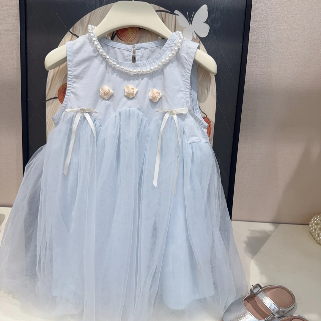 女童连衣裙裙子夏季新款网纱拼接连衣裙A5-699