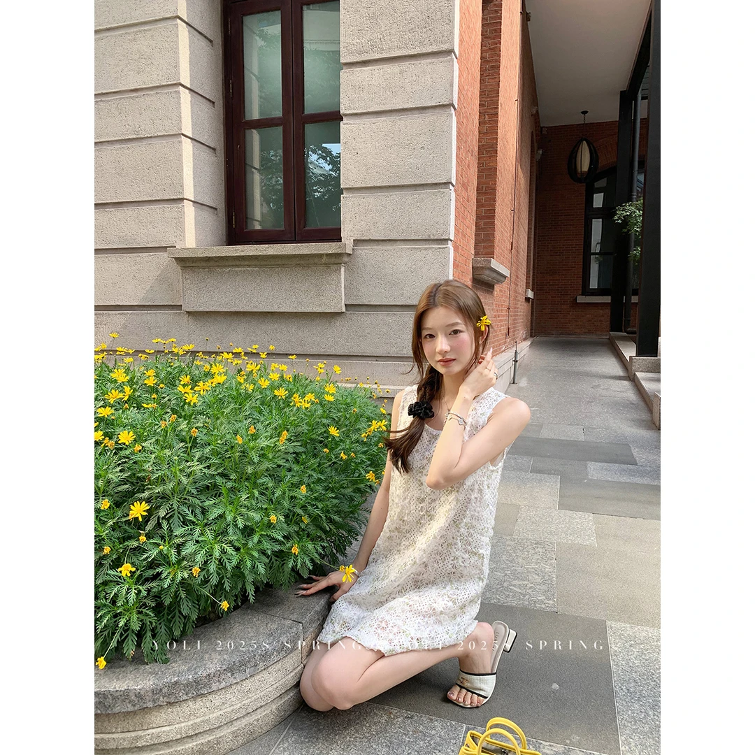 YOLI 张宥利"月光山茶花"连衣短裙