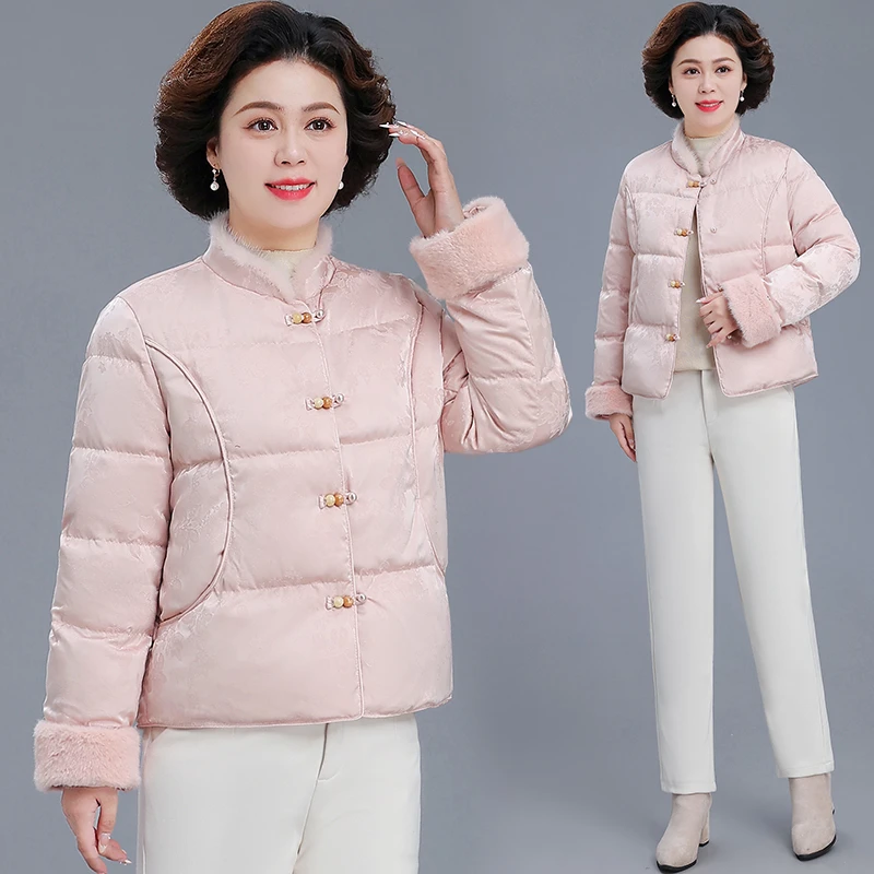 棉衣短款棉服裤子冬装妈妈加厚毛衣冬季2025新款时尚气质中老女士