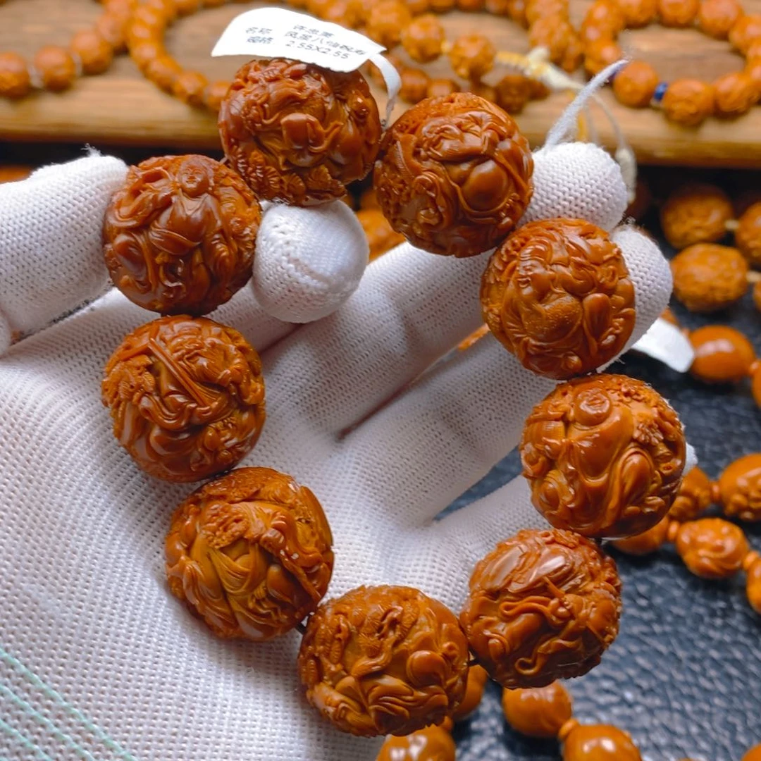 手串/手链橄榄核许忠英2.55风景八仙祝寿