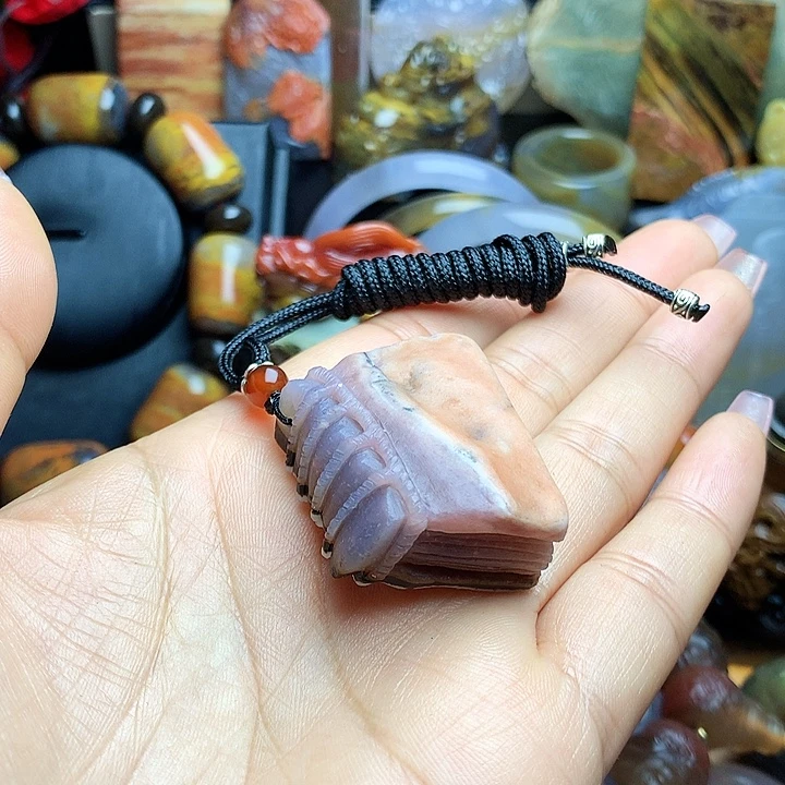 硅化玉未镶嵌吊坠(不含链)古书吊坠