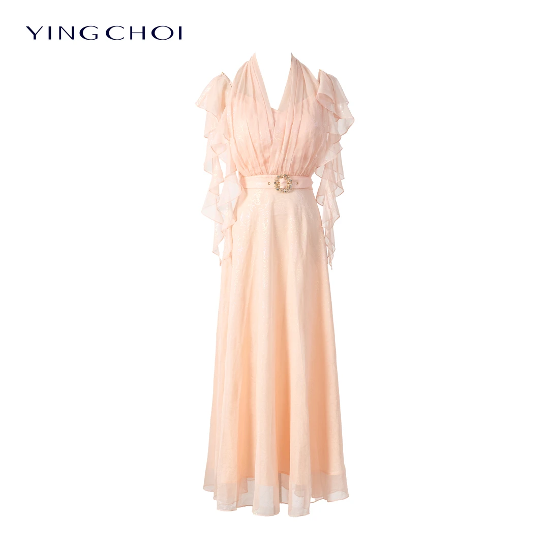 【宠粉专属】YINGCHOI 2025 新款 烫金玫瑰连衣裙 32781