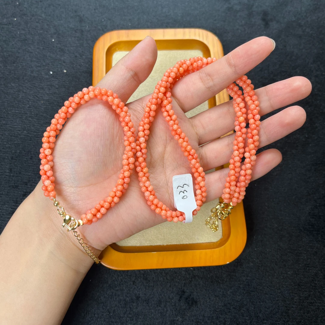 033 橘色 圆珠 麻花链 扭扭链套装