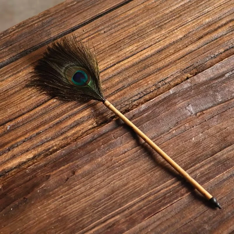 【茶小曼专属】云妃竹孔雀拂尘（TC38-1）