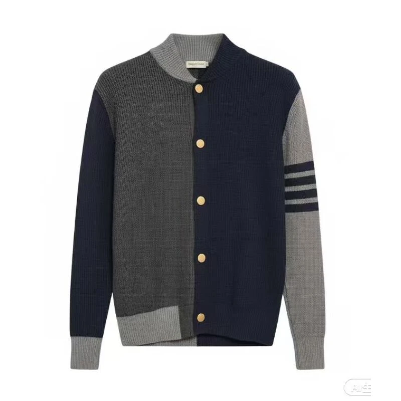 【321号】NZN007-品牌秋冬高定百搭双色拼接针织毛衣LOMY VICTOR