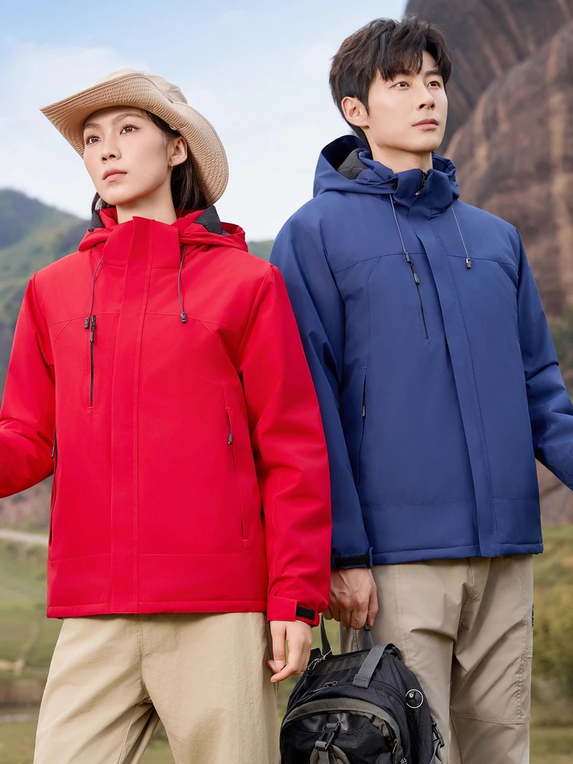 高端冲锋衣工作服外套定制印logo秋冬户外公司团建加绒风衣外套