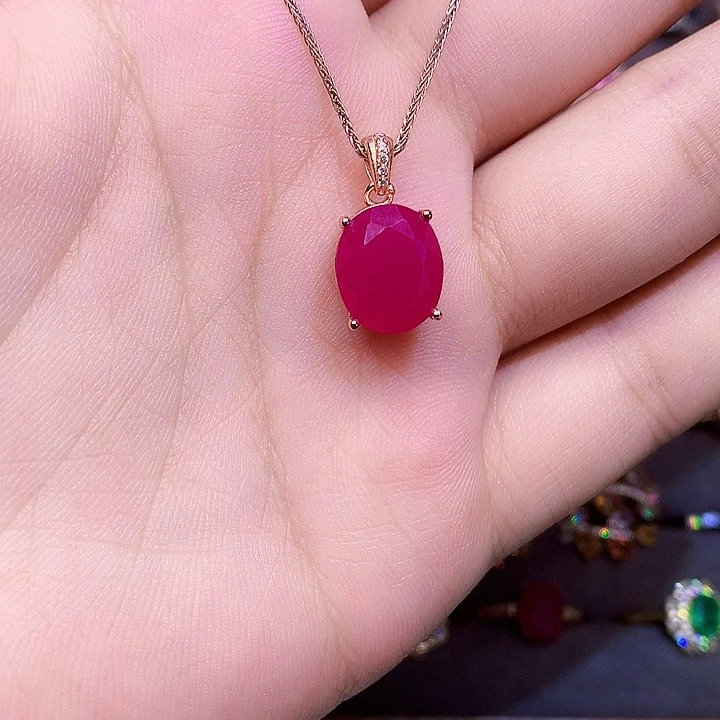 红宝石银S925镶嵌颈饰