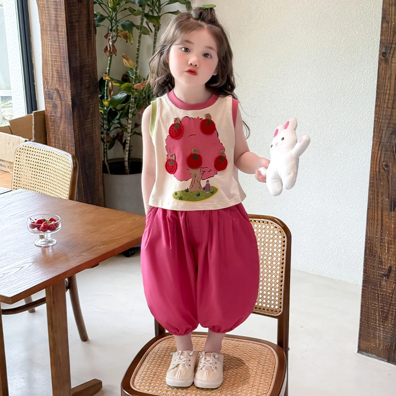 女童夏装套装2025年款衣服儿童薄款两件套小女孩洋气宝宝韩范衣服