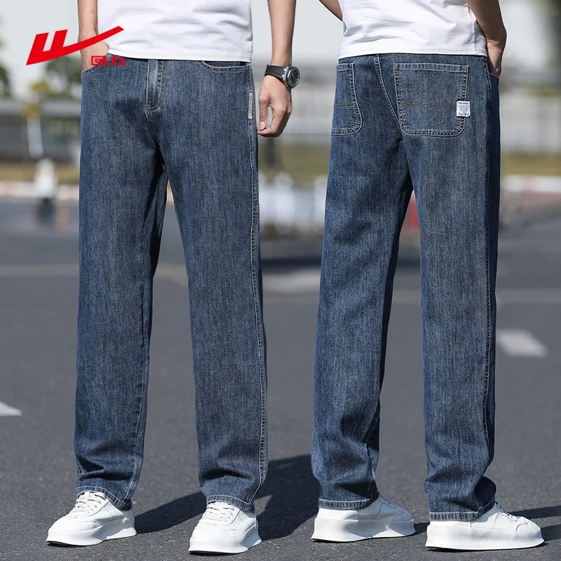 回力大码牛仔裤男士秋冬季宽松直筒男裤休闲长裤子男2025新款