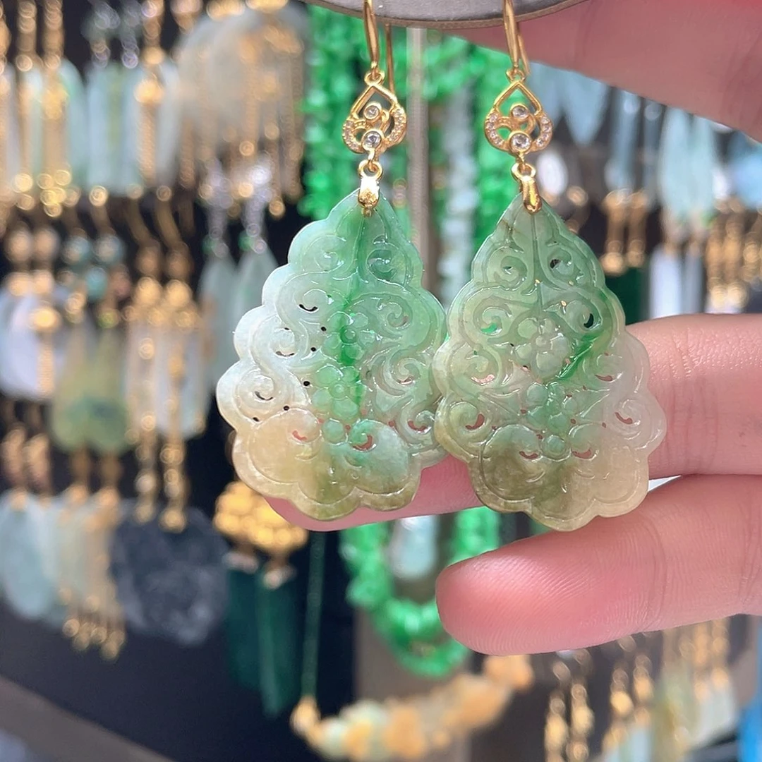 翡翠未镶嵌耳饰翡翠