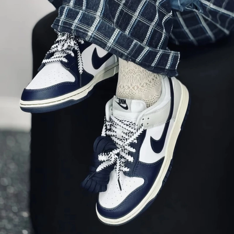 耐克NIKE男鞋DUNK LOW复古运动鞋低帮休闲鞋板鞋灰白蓝IM2222-101