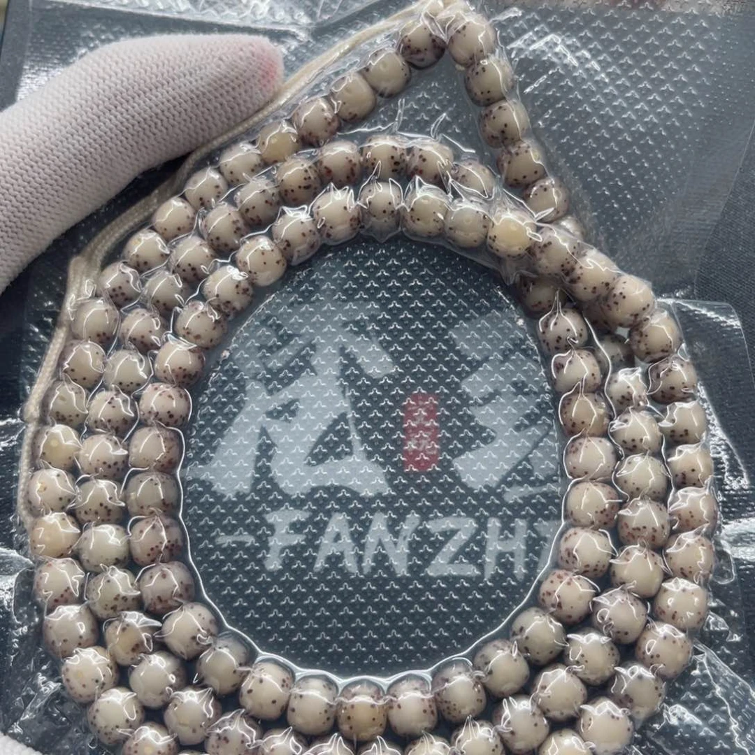 ****星月菩提手串石玉小冰糖7×6藏式鼓珠月留白同枝果精抛长串