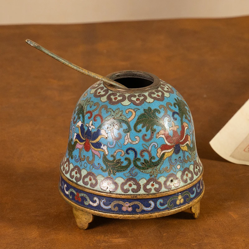 清代 铜胎掐丝珐琅水盂 古董艺术品