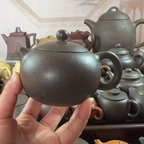 紫砂茶壶梨皮天青200cc