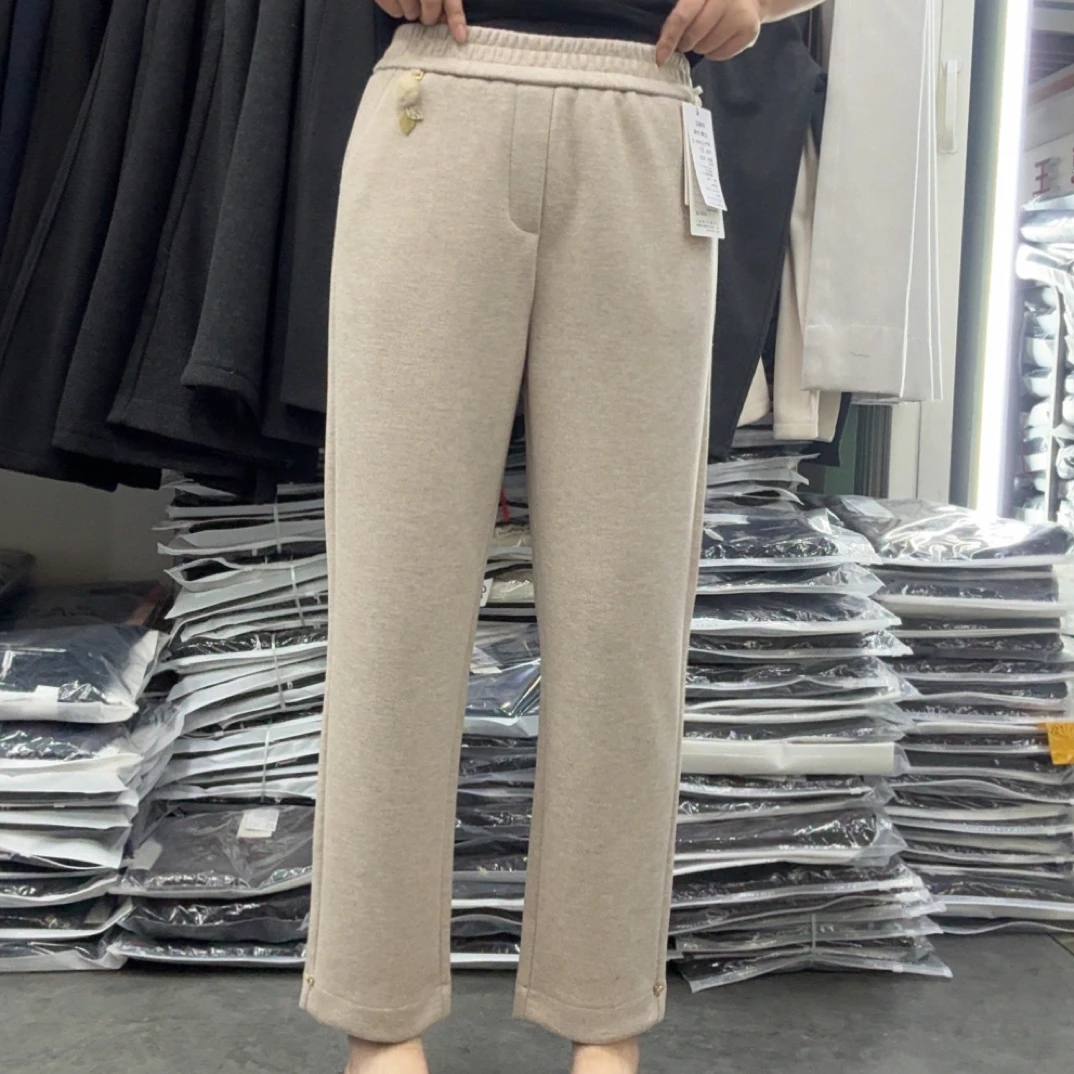 冬季新款加厚百搭时尚修身显瘦羊毛哈伦裤5399