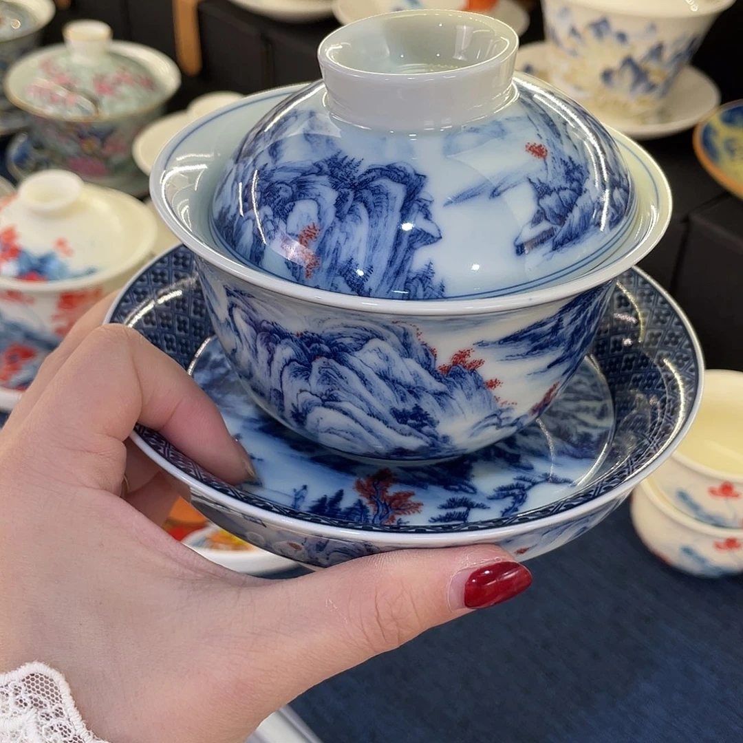 陶景德陶瓷盖碗茶具