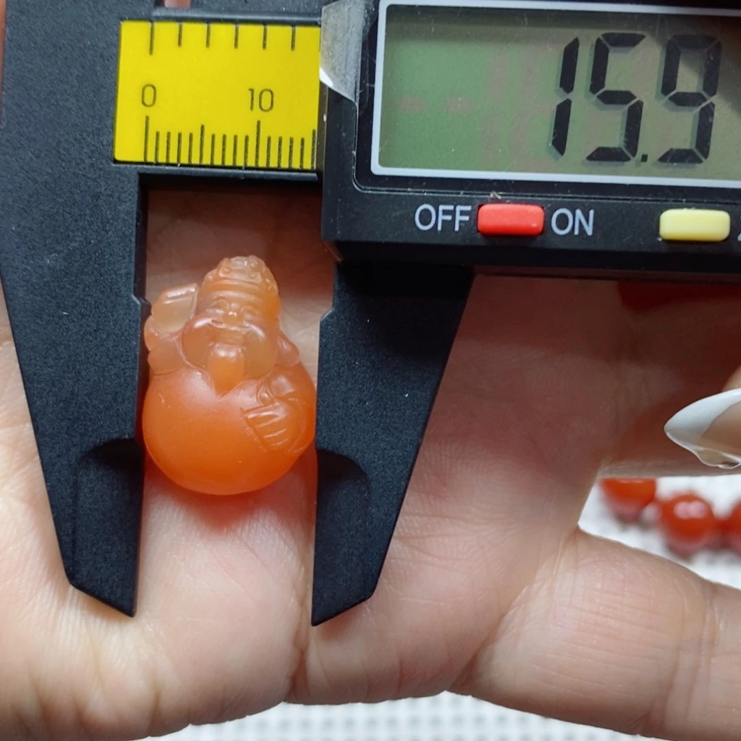 南红玛瑙手串未镶嵌财神单珠