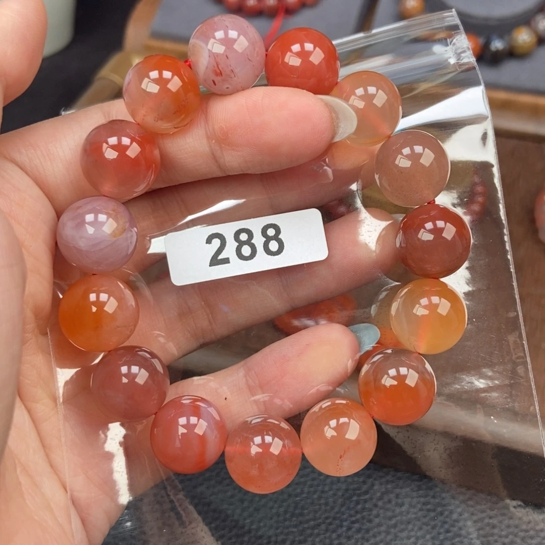 南红玛瑙未镶嵌手链卡13.1