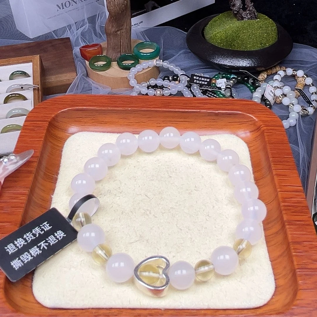 和田玉戒指未镶嵌卡8mm