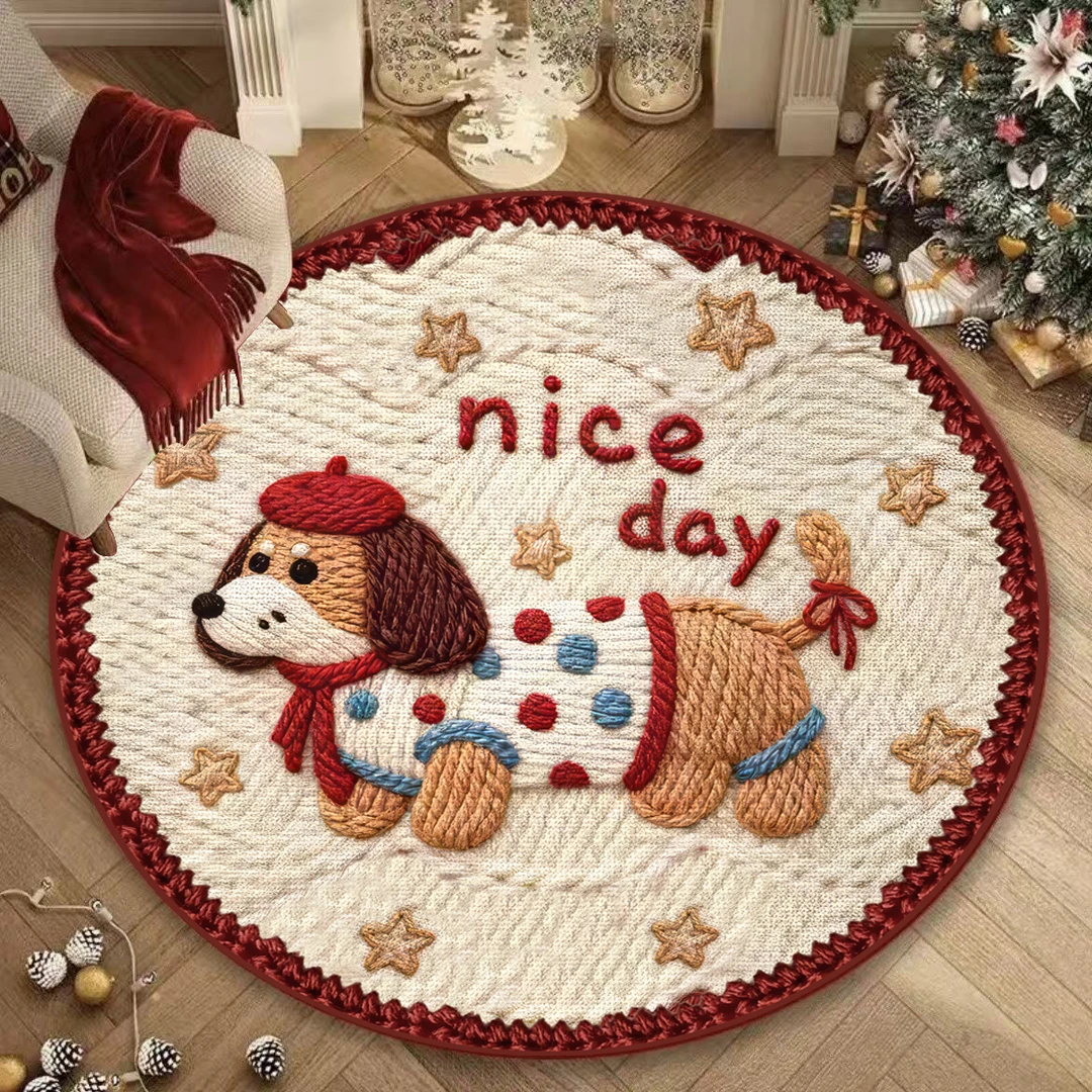 小狗卡通卧室床边毯衣帽间地毯可爱舒驰柔软仿羊绒地毯