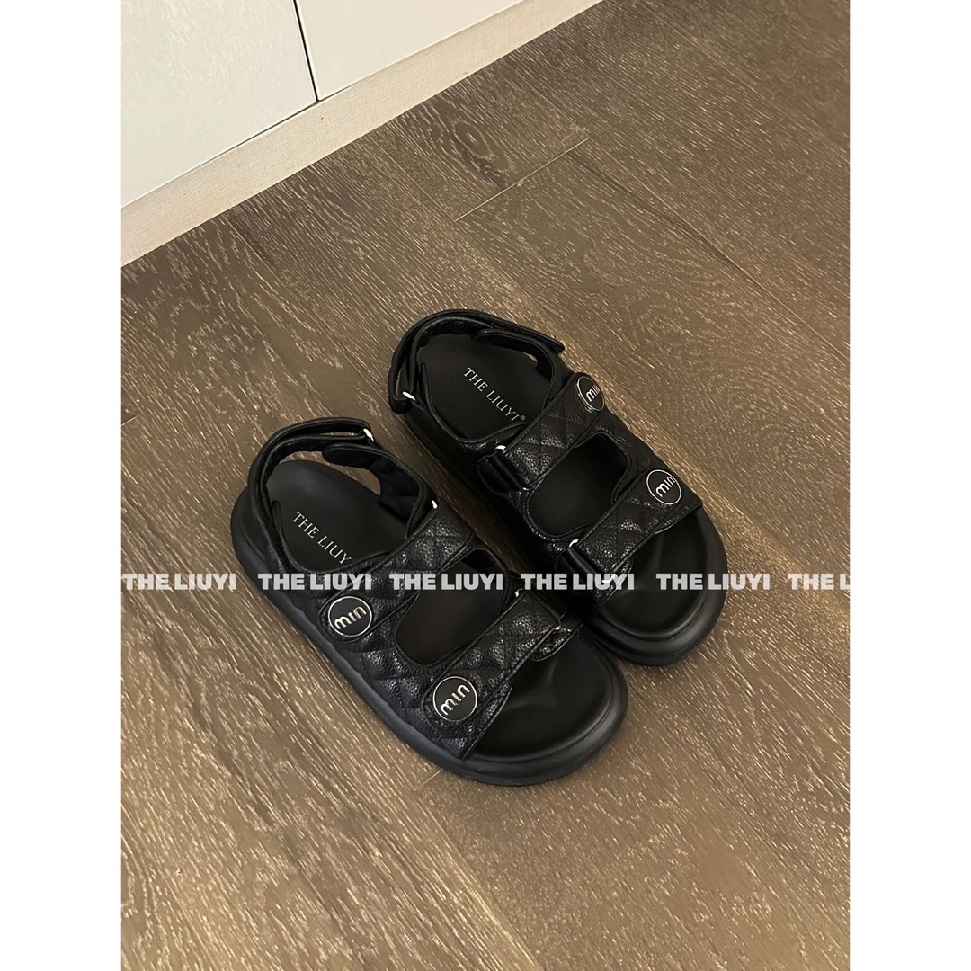【LIUYI】夏季增高小香风魔术贴凉鞋2658