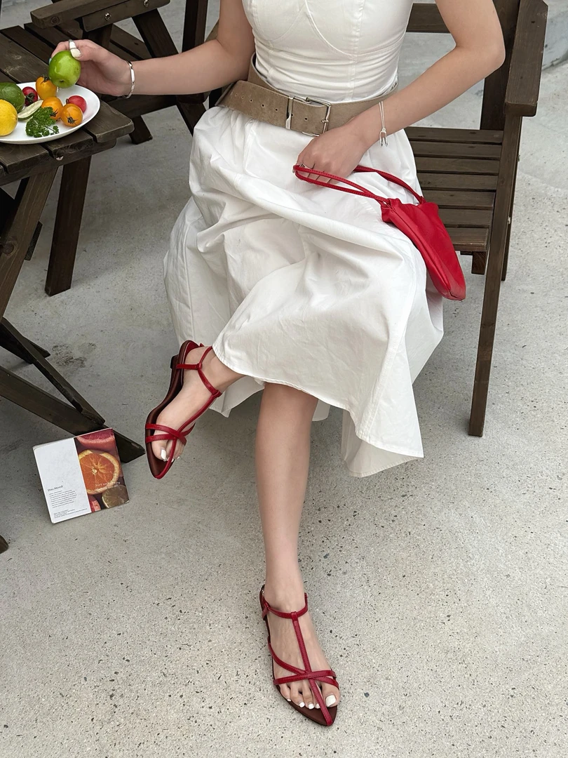 纯色圆头青年坡跟欧美风罗马凉鞋仙女风夏季blokette513-52