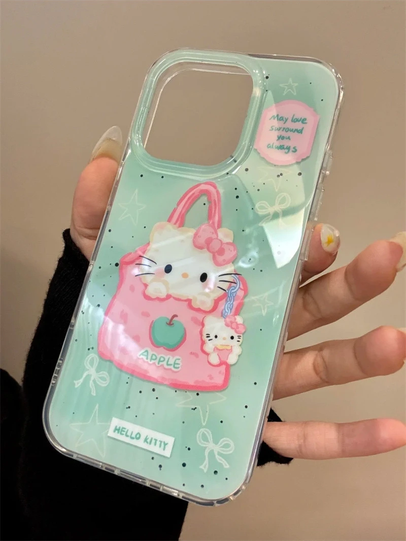 泼墨购物袋猫咪适用苹果16Promax手机壳iPhone13新款14保护套15壳