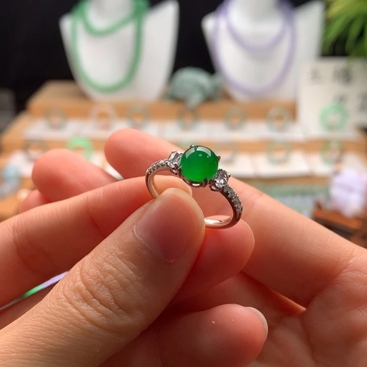 翡翠未镶嵌戒圈天然缅甸A货翡翠