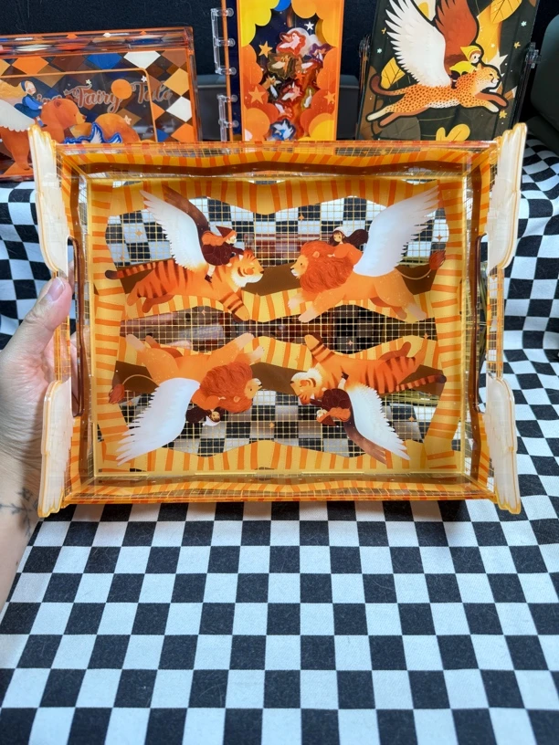 亚克力片【飞行童话】对对碰 摇摇本托盘抽屉盒卡套收纳盒原创设计