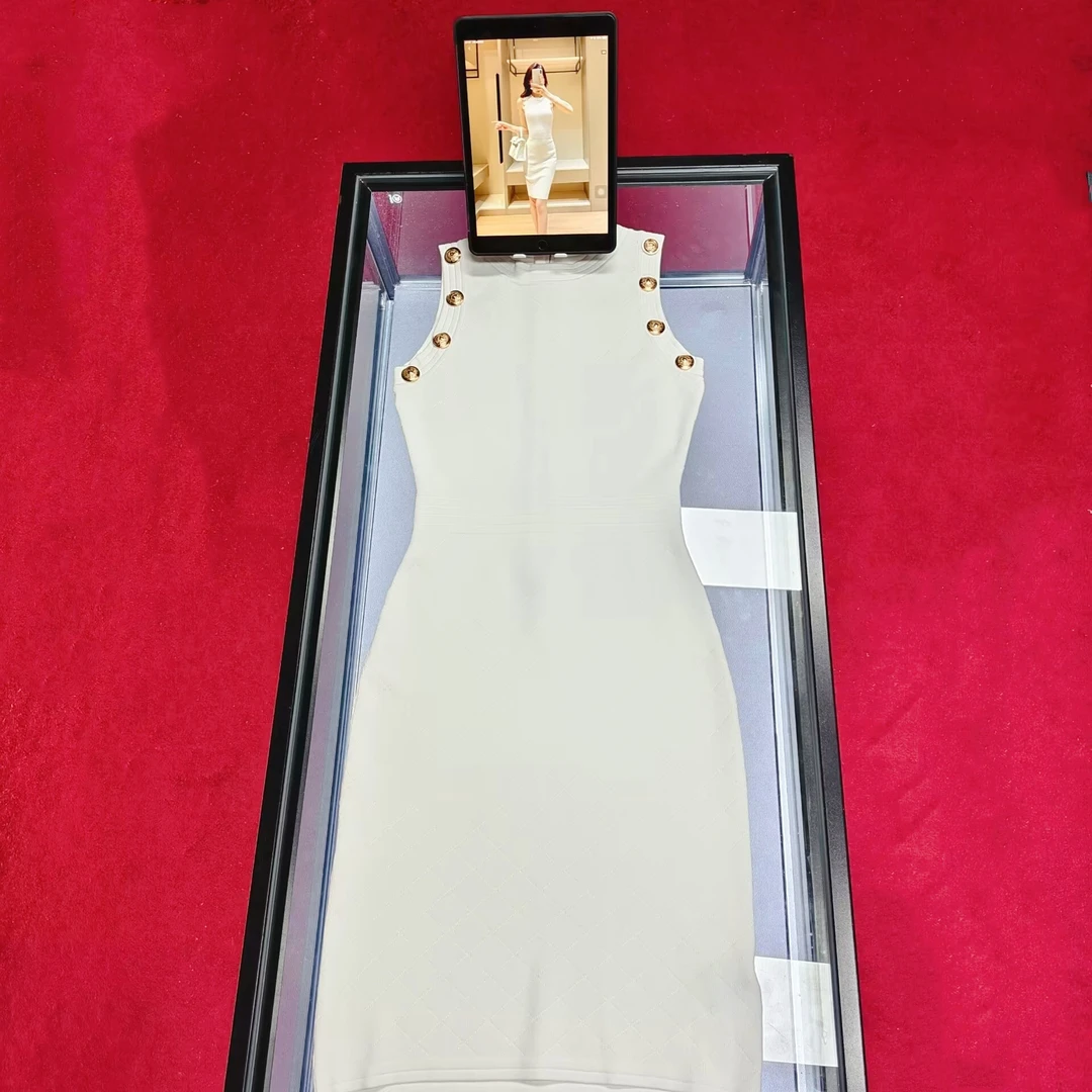 4652 气质无袖针织连衣裙包臀显瘦