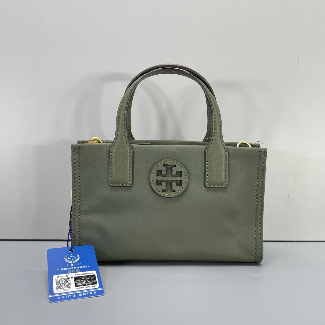 95新 TORY BURCH/汤丽柏琦 ella橄榄绿迷你手提包18*11*6MB051001