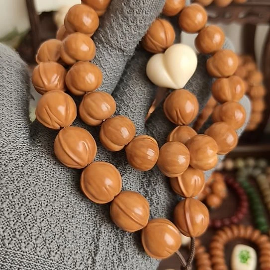 猴头核桃手串铁核➕屁桃微瑕